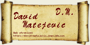 David Matejević vizit kartica